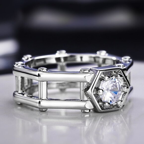 🔥Hollow Band Dainty Round Mujer Refine Fashion Rings for Women/Man,MARR9065 - Picture 2 of 8